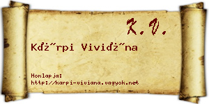 Kárpi Viviána névjegykártya